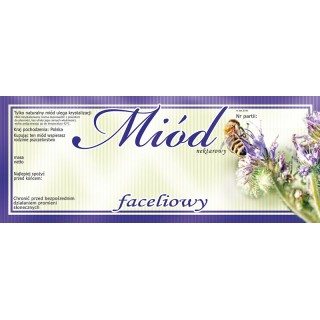 Paczka dużych etykiet na miód faceliowy (100szt) - wzór E140