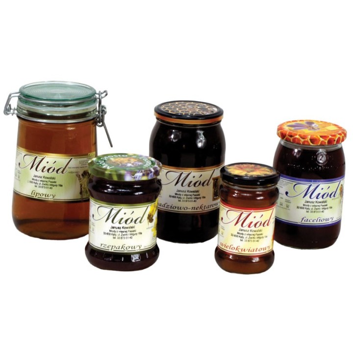 Paczka dużych etykiet na miód wrzosowy (100szt) - wzór E141