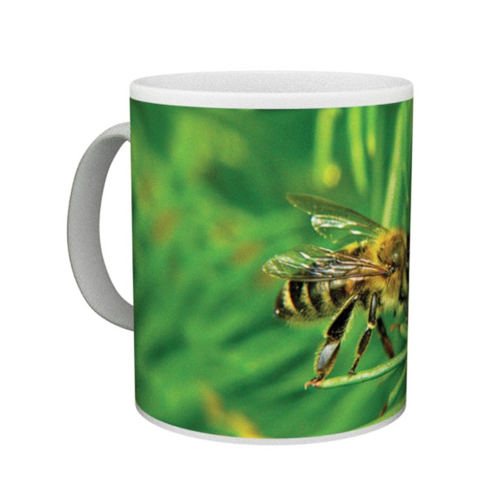 Kubek z motywem pszczelarskim "PSZCZOŁA NA JODLE" - KUB9