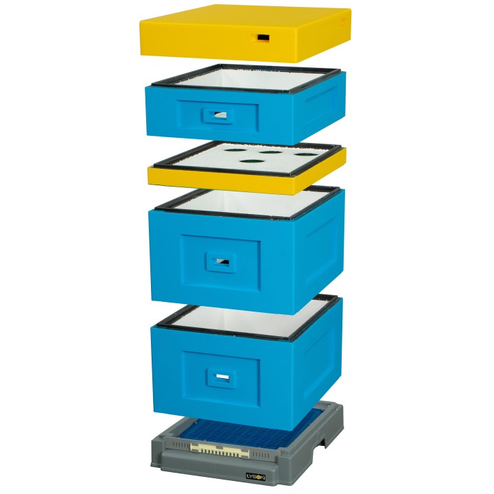 Ul wielkopolski 12-ramkowy z dennicą wysoką higieniczną plastikową - malowany - LU1070A