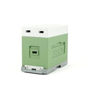 Ul 6-ramkowy z wręgami Dadant, malowany - zielono (seledynowo) - szary (daszek, korpus, dennica plastikowa bez korków) - W1161_Z