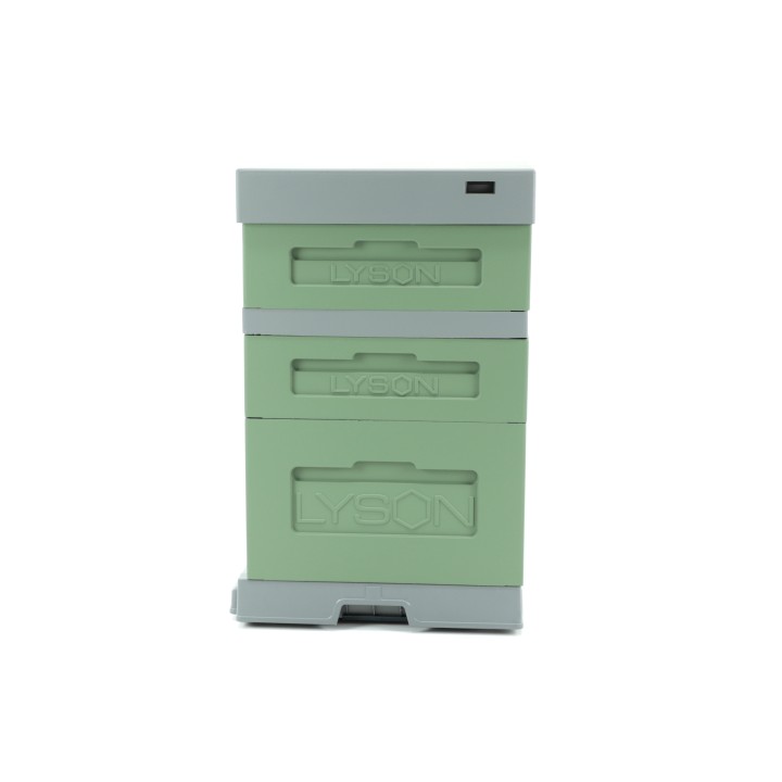 Ul Dadant z dennicą plastikową higieniczną malowany zielono - szary - LU1008H_Z