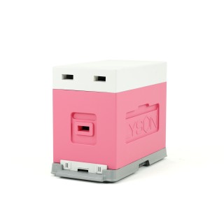 Ul 6-ramkowy z wręgami Dadant, malowany - różowo - szary (daszek, korpus, dennica plastikowa bez korków) - W1161_R