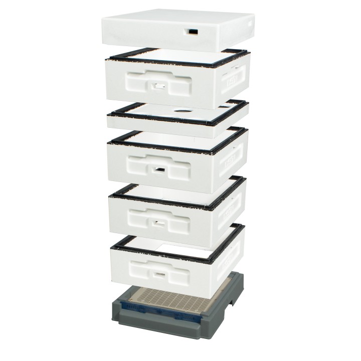 Ul dadant 1/2 z dennicą wysoką higieniczną plastikową - niemalowany - LU100600B