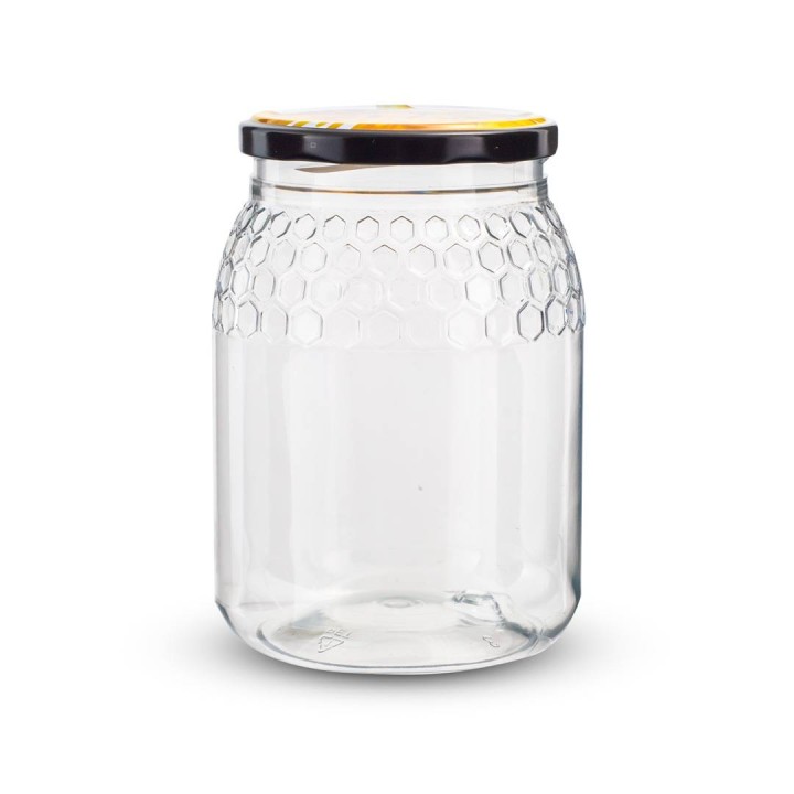 Słoik 746 ml Plastikowy w zestawie z zakrętką (paczka 48 sztuk) - wzór A83