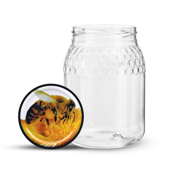 Słoik 746 ml Plastikowy w zestawie z zakrętką (paczka 48 sztuk) - wzór A83