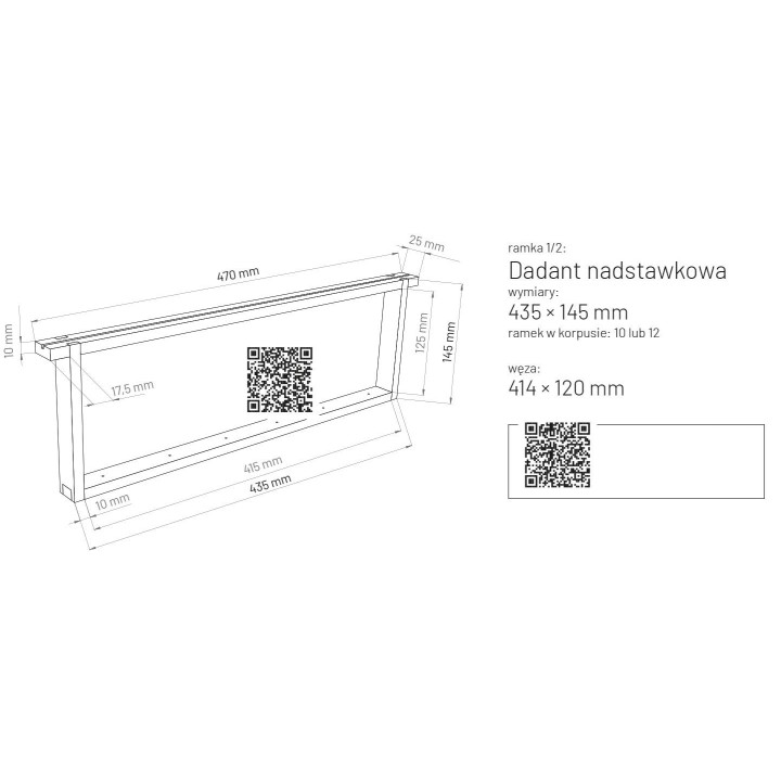 Ramka Dadant 1/2 hoffmanowska (10 szt.) - 3054