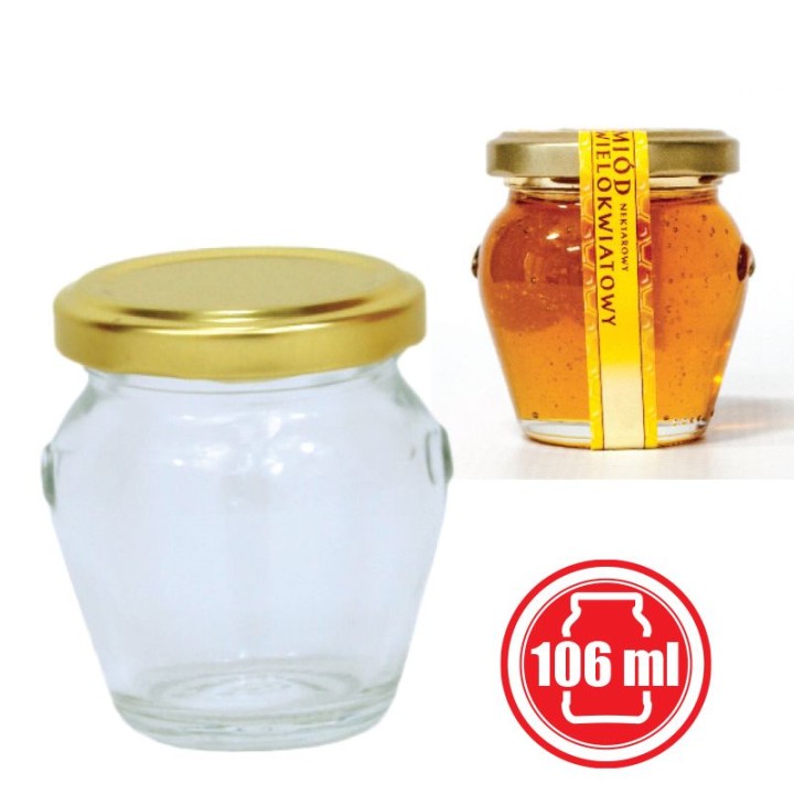 Paczka 15 szt słoiczków 106 ml ORCIO z nakrętkami - wzór A12