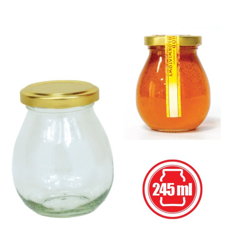 Paczka 12 szt słoiczków 245 ml MAJO z nakrętkami - wzór A16