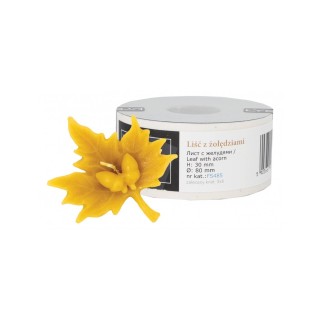 Silikonowa forma na świecę - Liść z żołędziami - wzór FS485