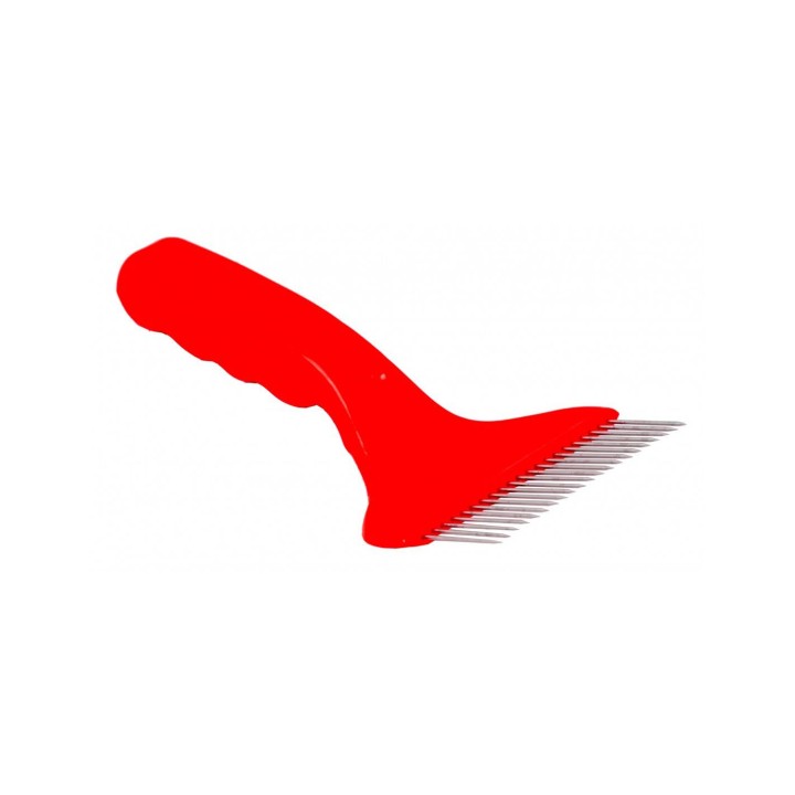 Odsklepiacz widelcowy (21 igieł), nierdzewny z rączką plastikową - wzór 4207