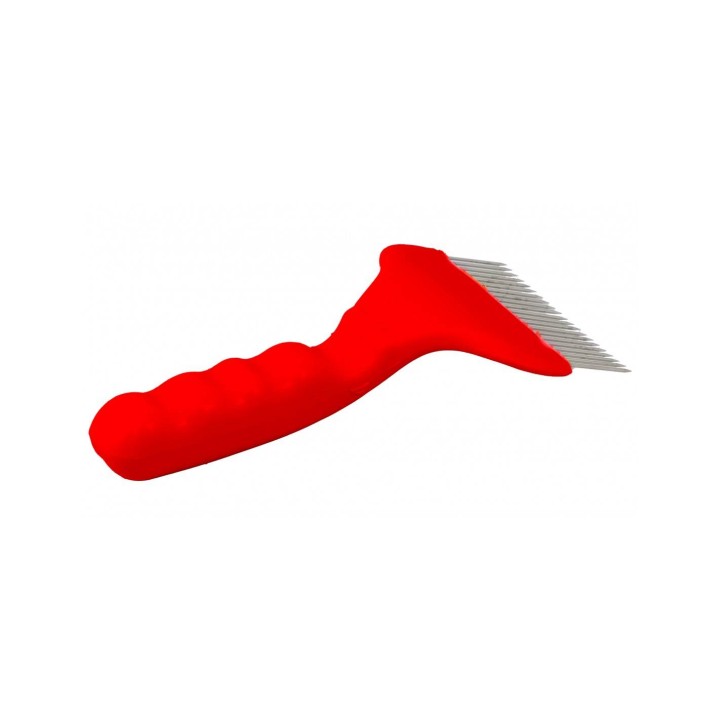 Odsklepiacz widelcowy (21 igieł), nierdzewny z rączką plastikową - wzór 4207