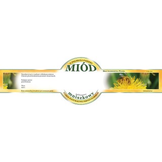 Paczka etykiet małych okrągłych na miód mniszkowy (100szt) - wzór E510