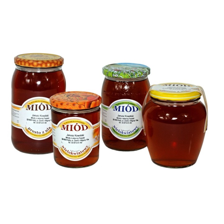 Paczka etykiet małych okrągłych na miód mniszkowy (100szt) - wzór E510