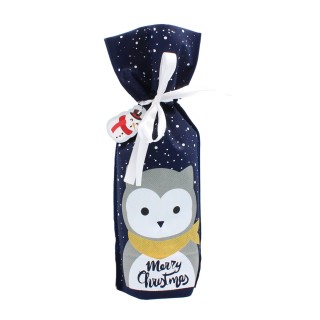 WOREK PREZENTOWY BOŻONARODZENIOWY NA BUTELKĘ 15 X 35 CM - DEP1062