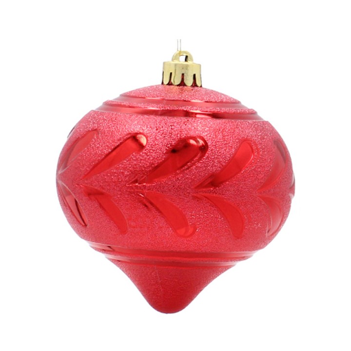 KOMPLET 4 BOMBEK NA CHOINKĘ 10 CM CZERWONE/ZŁOTE/SREBRNE